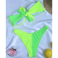 Kelly Color Block Strapless Bikini Set - Green Multi